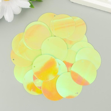 Sequins "circle" light yellow set 30 g d = 3 cm-1