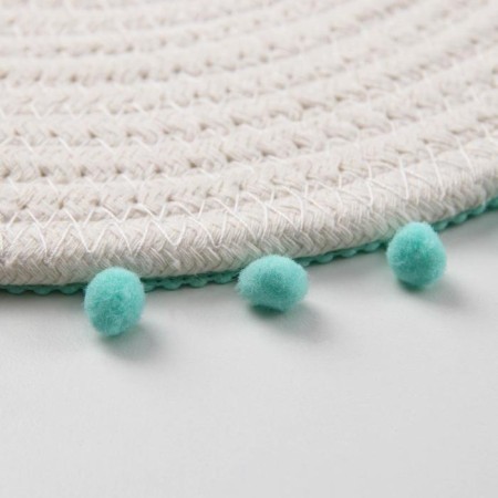Serving napkin on the table “turquoise”, d = 25 cm, white color-3