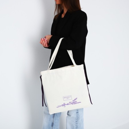 Textile bag, on the laces of Botanika, beige-9