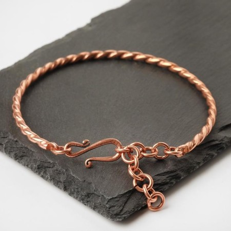 Bracelet with twisted No. 2, copper, thickness 4 mm, size 18-20 cm-1