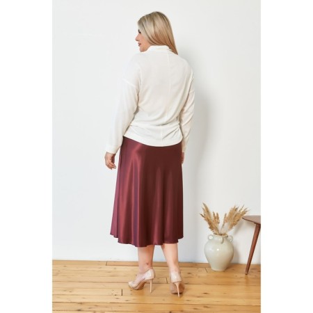 Female skirt, size 54, burgundy color-3