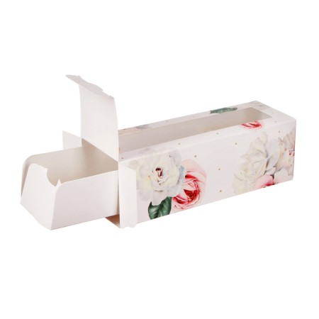 Box for Makarun, confectionery packaging “You with love”, roses, 5.5 x 18 x 5.5 cm-1