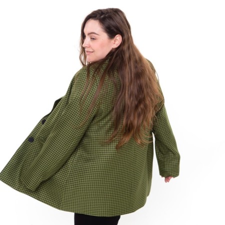 Female jacket, green color, goose foot, size 52-5