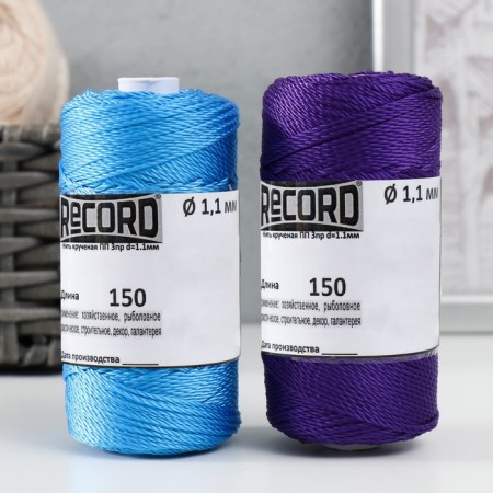 Thread twisted PP 3PR d = 1.1mm (150, fiol, sin, c4 "set 2 pcs)