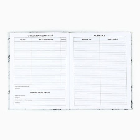 School diary for grade 1-11, in an integrated cover, 40 l. "Marble gray"-1
