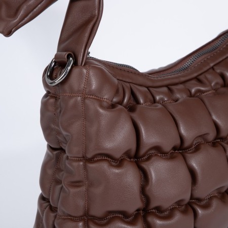 Load bag with zipper, long belt, brown color-3
