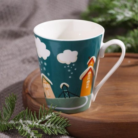 Ceramic mug “everything will perform the New Year”, 300 ml, green color-2