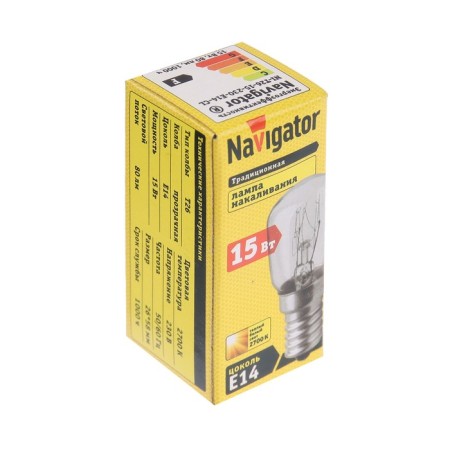 Navigator incandescent lamp 61 203 NI-T26-15-230-E14-CL, 15 W, E14-1