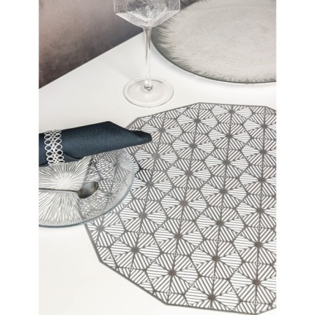 Set of serving napkins on the table "Hypnosis", 4 pcs, d = 38 cm, silver color-2