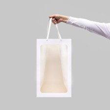 Gift package with a window, white, 50 x 30 x 25 cm