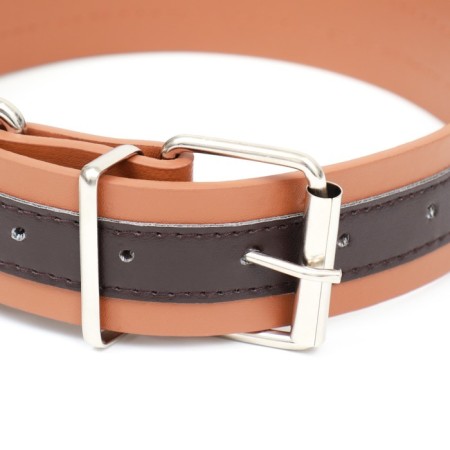 Two-layer collar 66 x 3.5 cm, Osh 50-60, brown-red-5