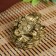 NECSK Polystone Bronze "Cash toad Yin-Yang with gold ingots" 4.8x6.5x8.5 cm