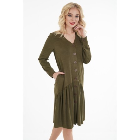 Women's dress, size 42, khaki color-10