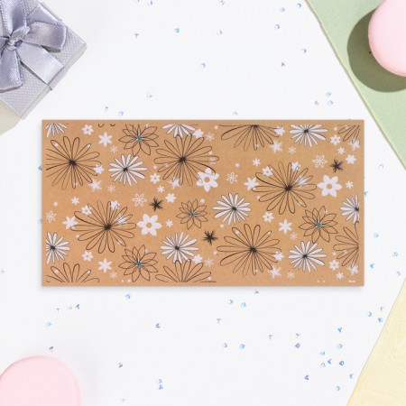 Money envelope "Universal" flowers on craft, 19 x 10 cm-1