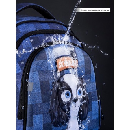 School backpack Skyname + keychain Mishka, 37 x 30 x 16 cm, ergonomic back-3