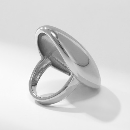 Ring Metal "Trend" Obval is large, gloss, color silver, size 16-2