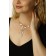 Set 2 objects: earrings, necklace "sophistication" a winter flower, white in silver, 40cm
