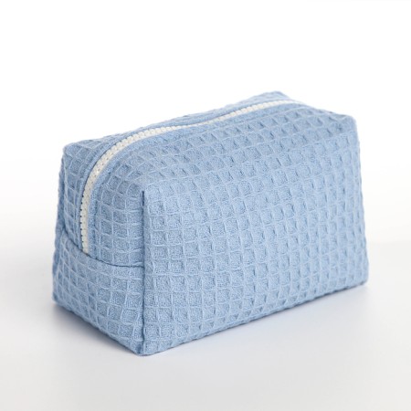 Textura zipper cosmetic bag, blue color-4