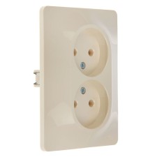 Double SE GLOSSA, 16 A, 250 V, built -in, without salary, IP20, beige, GSL000220