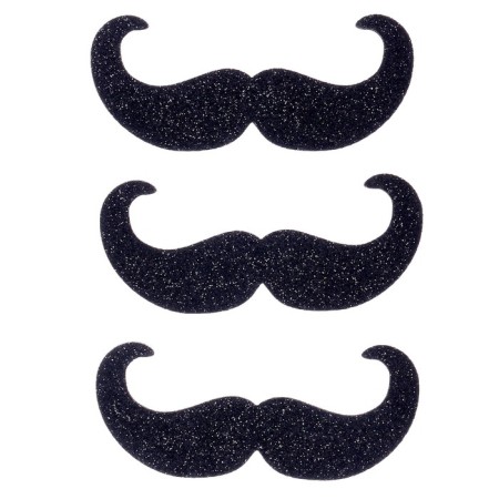 Poiro carnival mustache, adhesive, set 3 pieces