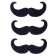 Poiro carnival mustache, adhesive, set 3 pieces