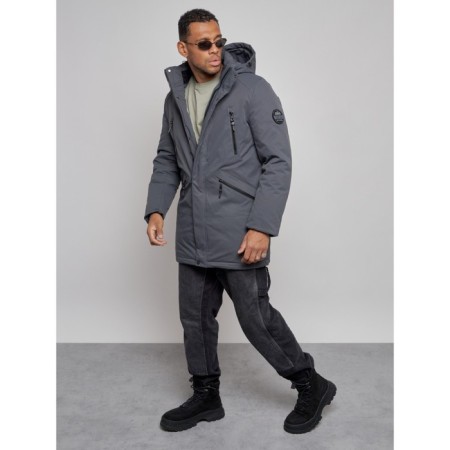 Lenced male winter park, size 58, dark gray color-11