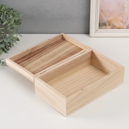 Casket wood for painting "rectangle" without lock 25.5x15x9 cm-1