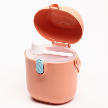 Container for storage of baby food 450 ml., With a spoon, color peach-1