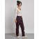 Warmed female trousers, size 48, dark-bearded color