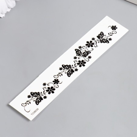Tattoo on the body "butterflies in flowers" mix 16x3 cm-2