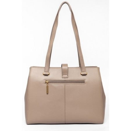Bag Tout Women, Genuine leather, Ludor beige, 33x10x25 cm-1