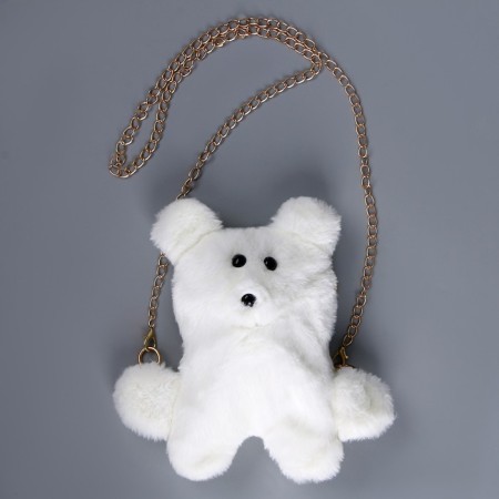 Plush "Bear" bag, white color-2