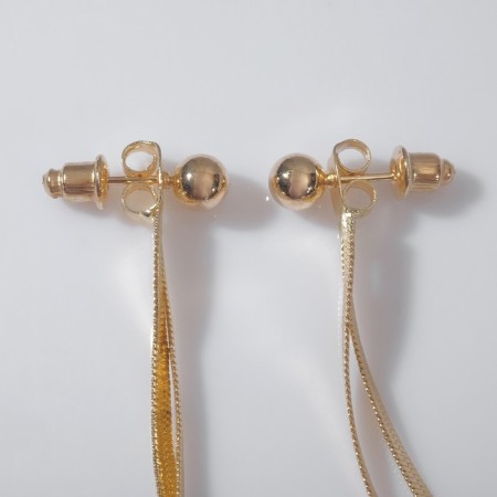 Earrings hanging "grace" flat threads, color gold, 15 cm-1