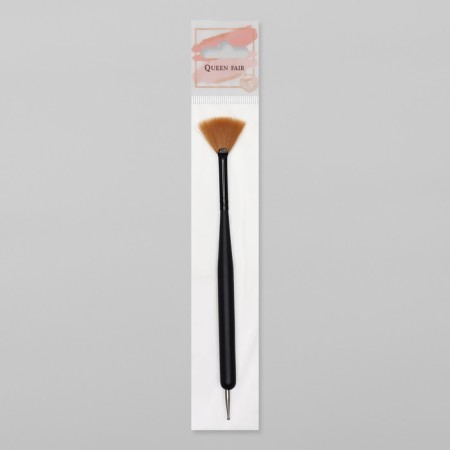 Brush -dots for nail design, fan, 15 cm, D - 0.8 cm, matte black color-4