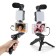 Ay-49 blogger set for phone with a lamp, microphone, Bluetooth button, black