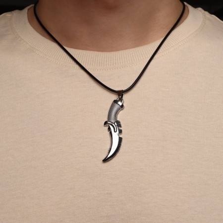 Piece of men's "knife", color black silver on a black lace, 45 cm-3