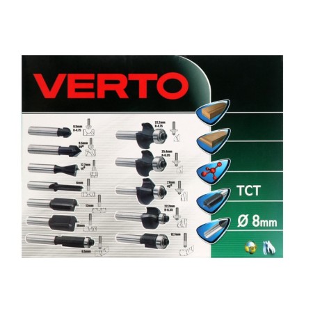 Verto 60h010 drills, wood, set 12 pcs., Saar 8 mm + gift-5