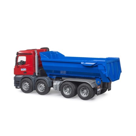 Bruder Mercedes dump truck, red color with blue-3