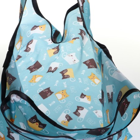 Household bag without fastening, folding, blue color-2
