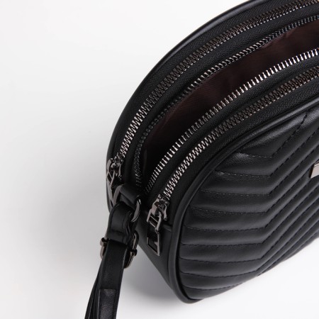 Bag Women's Cross-Bodi with a zipper, black color-5