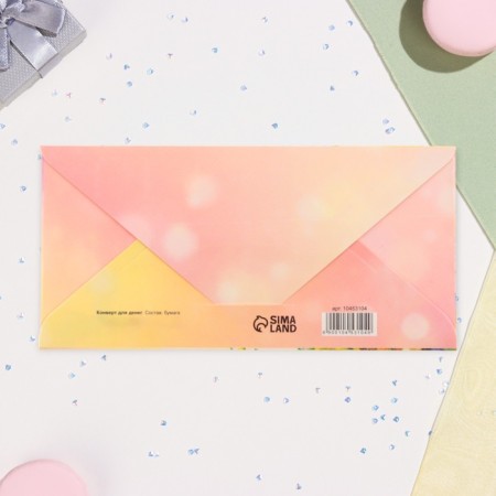 Money envelope "Congratulations !!" Flowers, 16.5 x 8 cm-2
