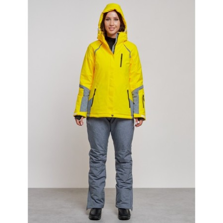 Ski costume female winter, size 48, yellow color-4