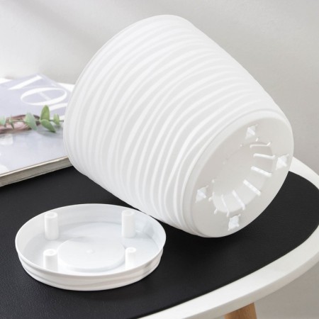 Pot with the pallet "Dun", 3 l, the color is white-7