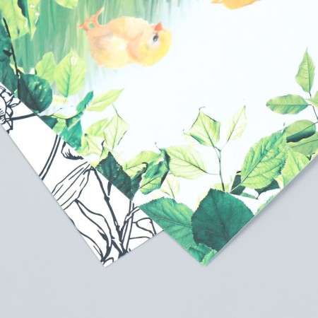 Scrapbooking paper bilateral "bunnies and chicken" density 180 g 15.5x17 cm-4