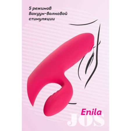 Vibrator with vacuum-wave stimulation Jos Enila, silicone, pink color, 23 cm-7