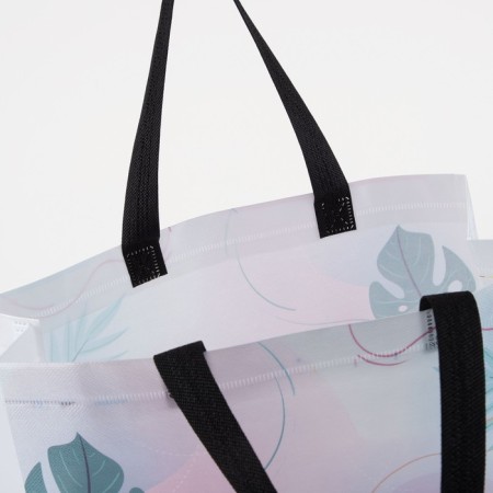 Household bag without fastening, white/pink color-2