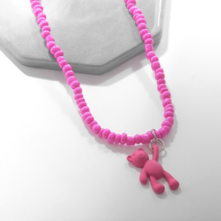 Pendant "Bear" toy, pink color, 45 cm