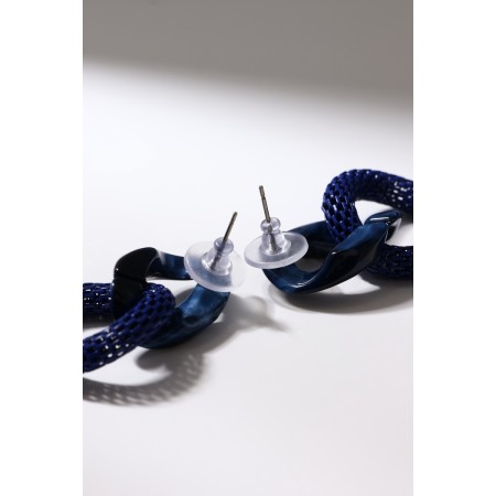 Earrings Assorted "Infinity" interweaving, blue color-4