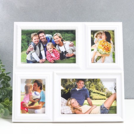 Multi -chamber plastic in 4 photos (2/10x15 cm, 2/5x7 cm), col. White (plastic screen)