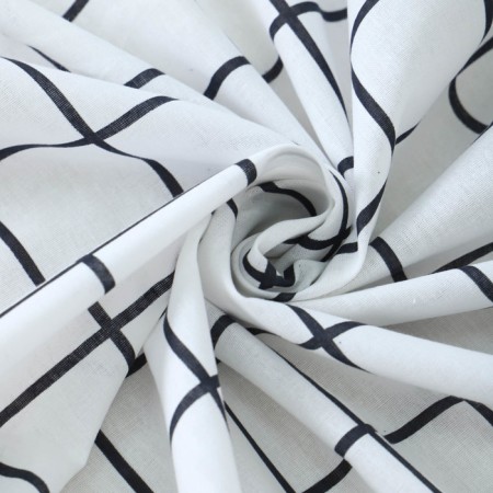 Bishop on the elastic band ATRA 140x200x20, tattersol white-earth calico 120g/m, HL100%-2